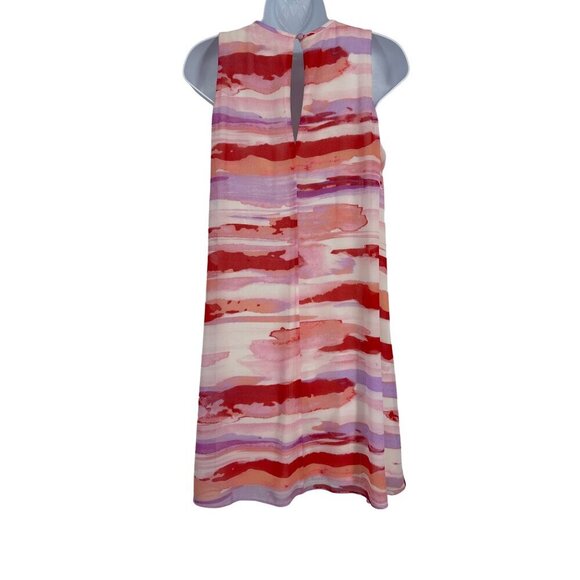 CALVIN KLEIN Sleeveless Trapeze Swing Flare Pink Red Lined Dress Size 8 - Picture 2 of 10